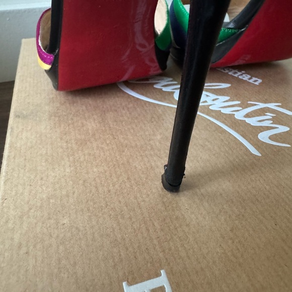 Christian Louboutin Red and Orange Heels Elegant Design - Picture 7 of 8